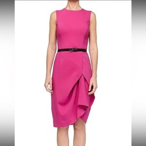 Michael Kors Tissue Origami Belted Pink Wool Dress Sz. 6